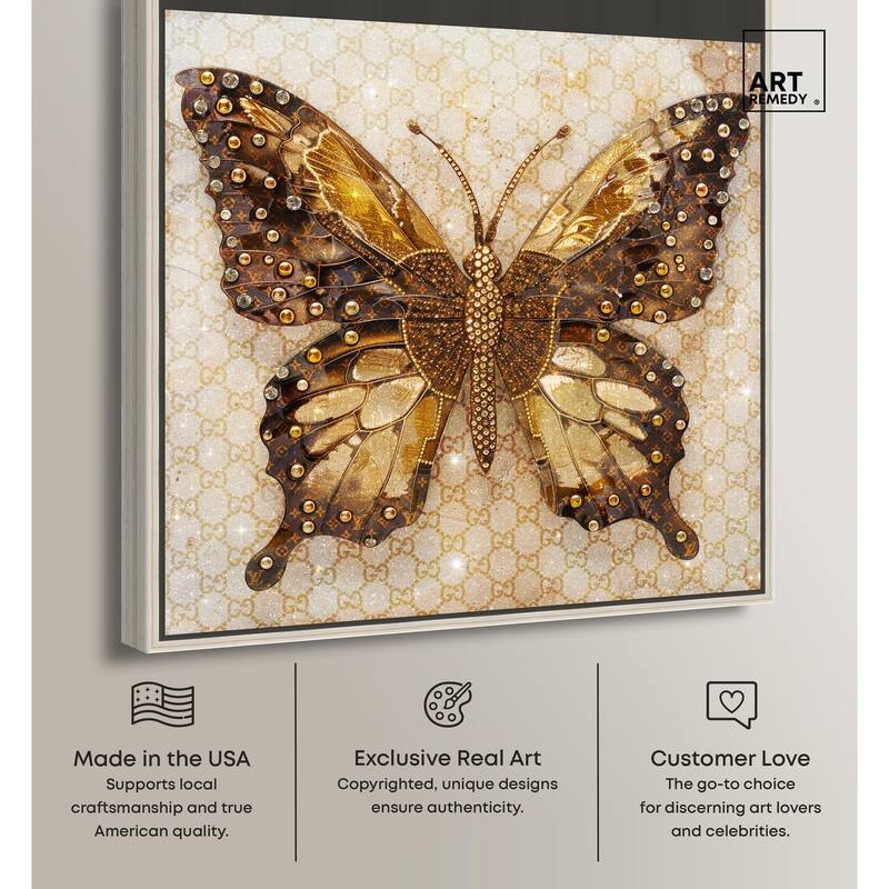 Glittering Elegant Butterfly Canvas by Art Remedy