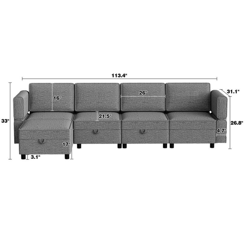 Loveseat Sofa with Storage Seat