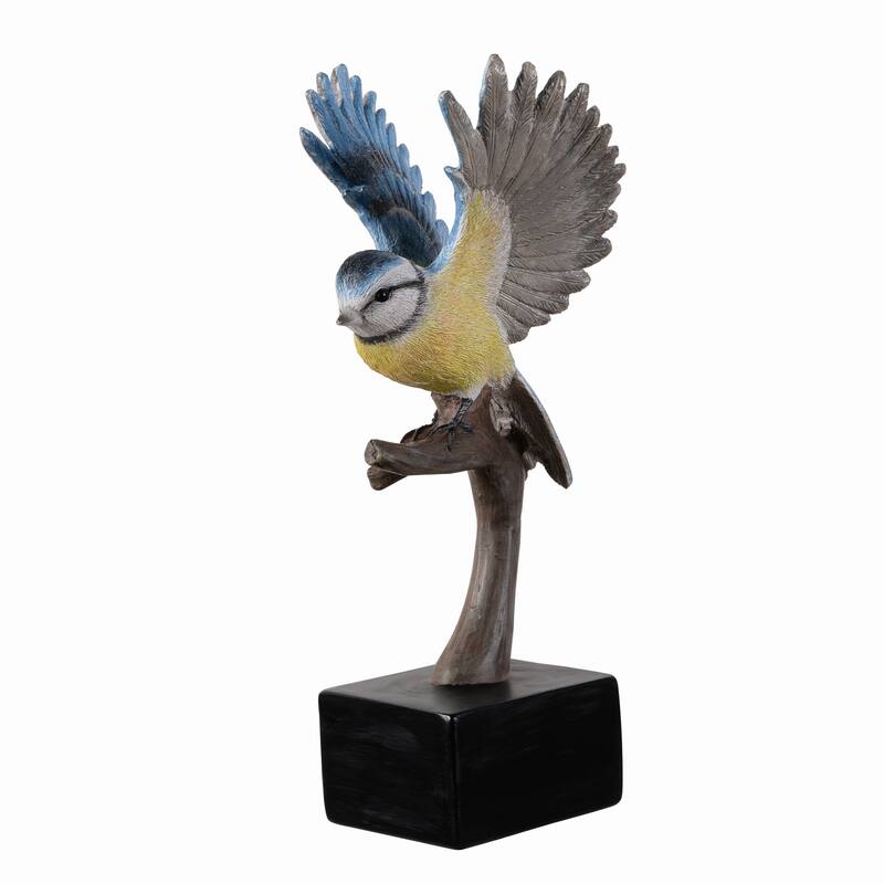 Blue Tit Bird On Branch Decoration - 10.75"