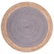 SAFAVIEH Handmade Natural Fiber Charlyne Bordered Round Jute Rug - 6' x 6' Round - Grey/Natural