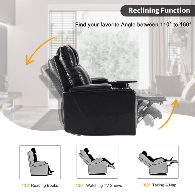Nestfair Power Motion Recliner with 2 Cup Holders and 360° Swivel Tray Table
