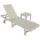 preview thumbnail 109 of 113, Shoreside Modern Poly Eco-Friendly All Weather Reclining Chaise Lounge With Wheels and Side Table (2-Piece Set)