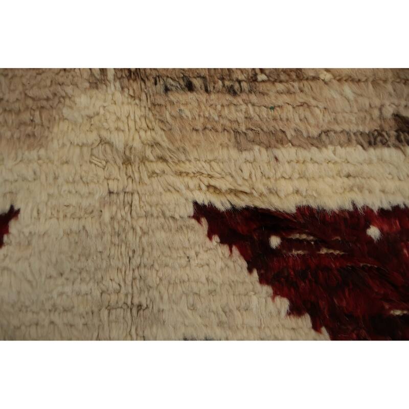 Hand Knotted Oriental 100% Wool Carpet Modern Geometric Beige & Ivories Moroccan Area Rug - 9' 10'' X 8' 3''