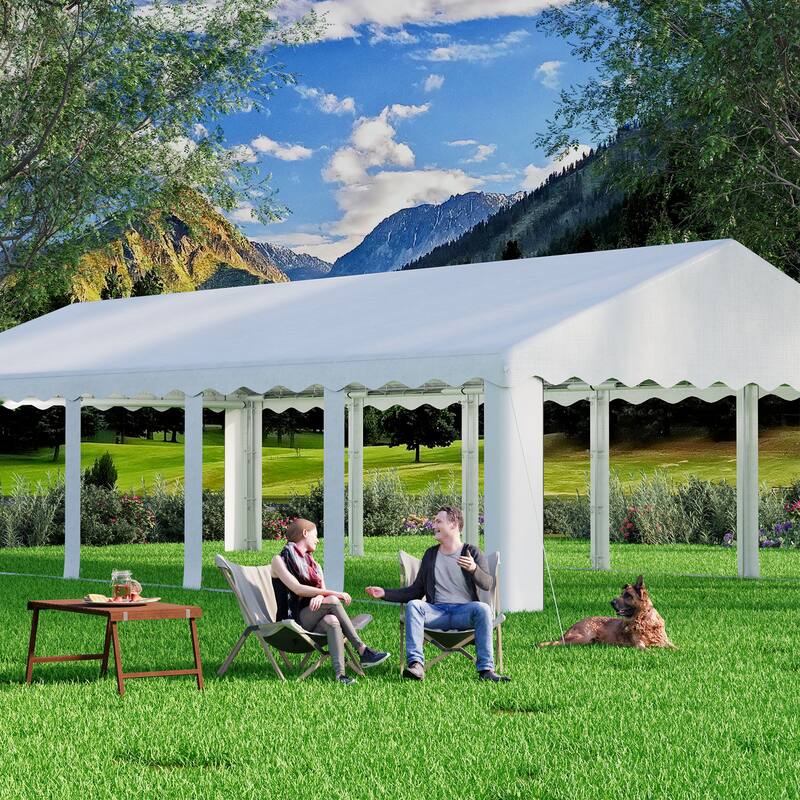 Durable Party Tent Gazebo for Events, Weddings, and BBQs - Includes Removable Sidewalls with Windows & Storage Bags, White