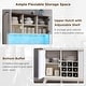 preview thumbnail 17 of 19, 72" Wine Bar Cabinet, Modern Wood Coffee Bar Cabinet with LED Lights - N/A