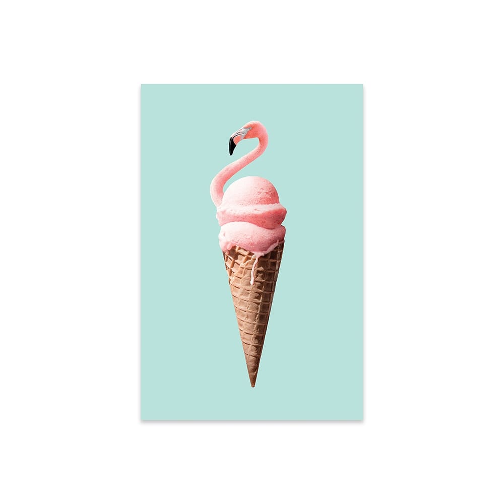 Flamingo Cone Print On Acrylic Glass by Jonas Loose