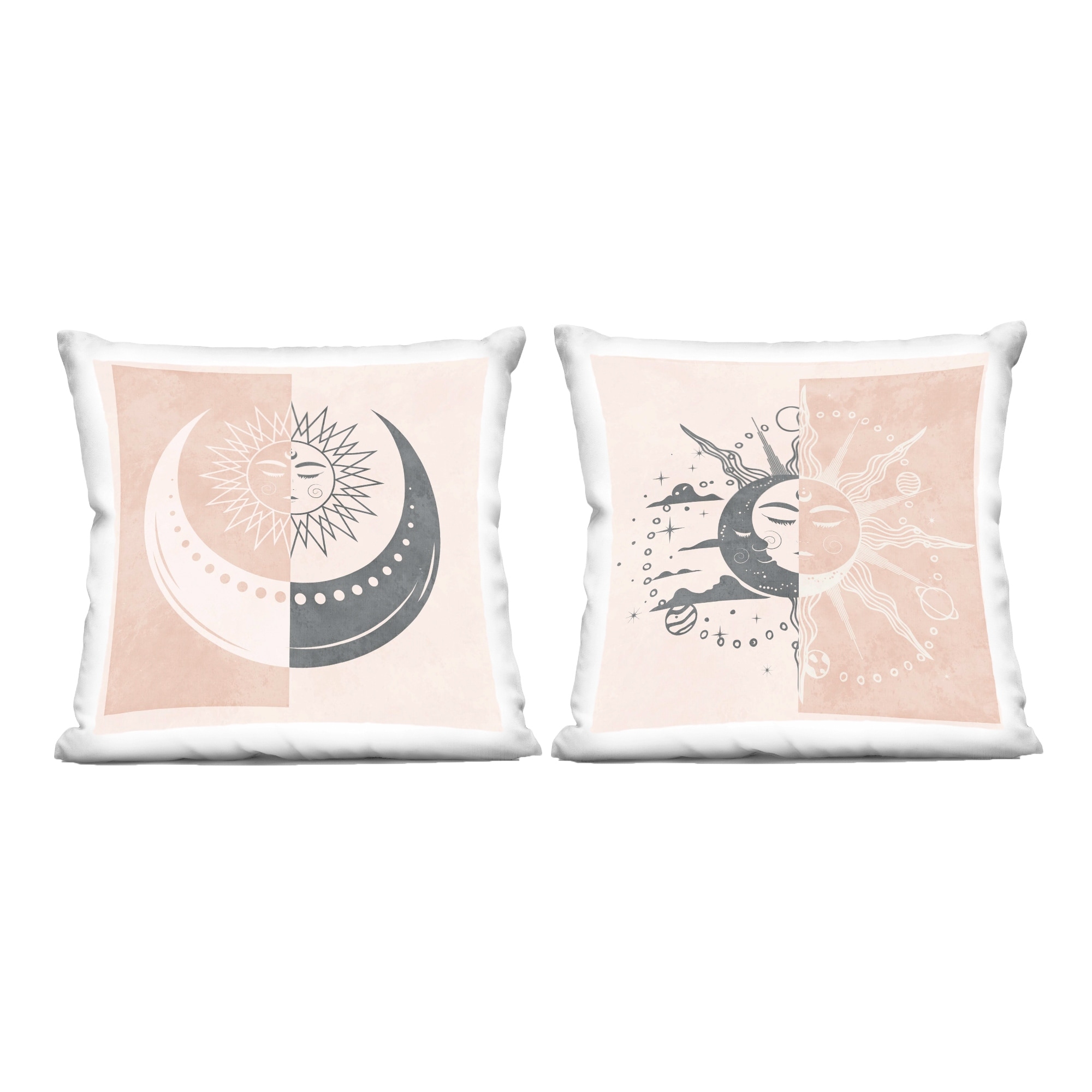 Stupell Boho Two Tone Moon Sun Decorative Printed Throw Pillow Design by Nina Blue (Set of 2)