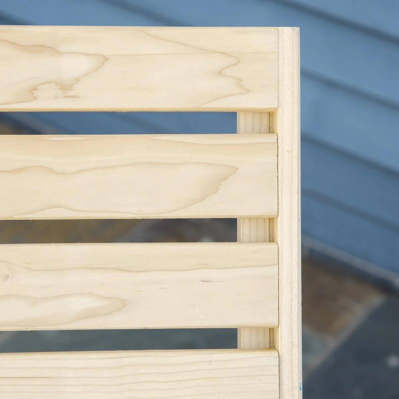 Wood Chaise Lounge, Outdoor Recliner, 4-Pos Adjustable with Cushioned