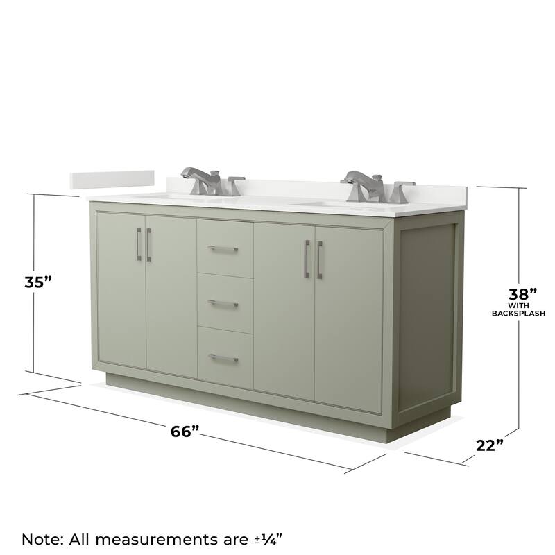 Wyndham Collection WCF111166D-QTZ-US3MXX Icon 66" Free Standing Double