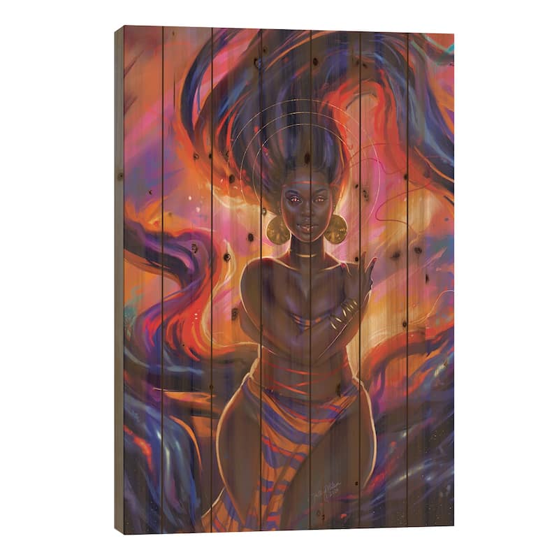 Of Space And Time Print On Wood by Hillary D Wilson - Multi-Color - 40x26x1.5
