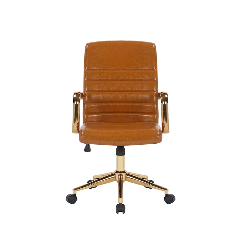 Porthos Home Franco Swivel Office Chair, PU Leather, Roller Wheels