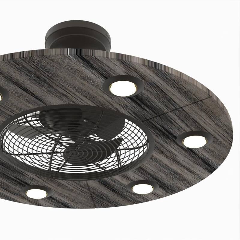 Fanimation Studio Collection Dex 12 inch Matte Griege Fandelier Ceiling Fan With LED Lights and Remote