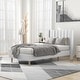 preview thumbnail 11 of 145, Alazyhome Upholstered Platform Bed Frame White Linen - Twin