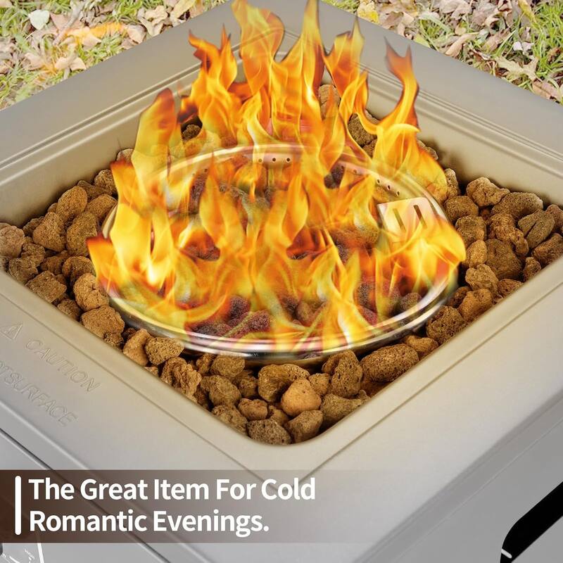 50000BTU Multi-functional Outdoor Fire Pit with Efficient Heating Performance and Easy Assembly, Flexible Flame Control