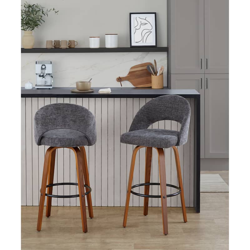 Renee Upholstered 30" Fixed-Height Barstool - Set of 2