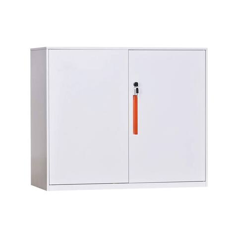 MECOLOR 35.4 in. Metal Office File Cabinet with Door and Lock - White - 35.4 X 15.7 X 30 In.