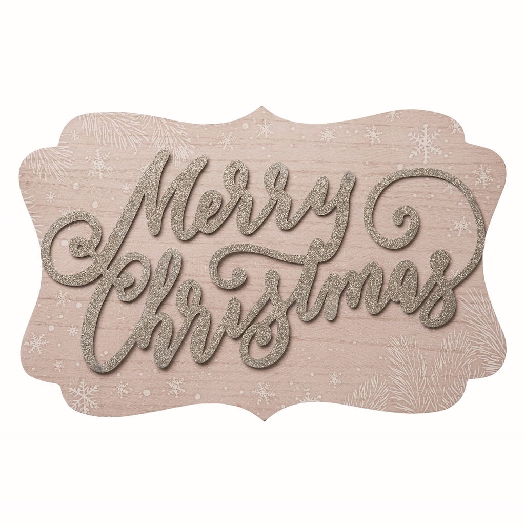 Transpac Wood 18 in. Cream Christmas Layered Elegant Wall Decor