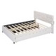 preview thumbnail 4 of 28, Linen Fabric Platform Bed with Brick Pattern Headboard, with Twin XL Trundle and 2 Drawers, Queen Size