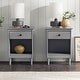 preview thumbnail 11 of 31, Walker Edison Bullrushes 1-Drawer Solid Wood Nightstand (Set of 2) Grey