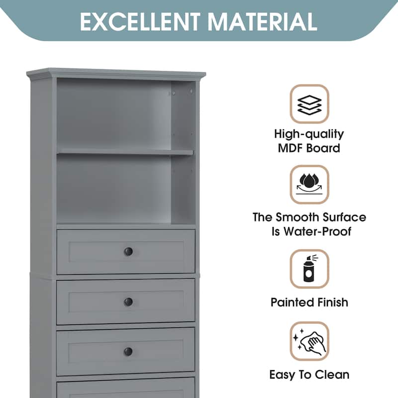 Modern Wooden Bathroom Linen Cabinet