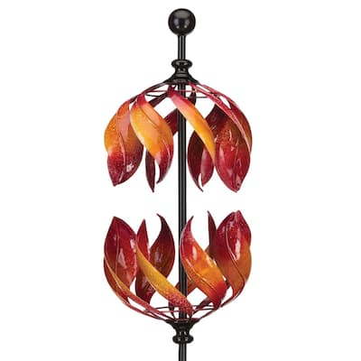 Vertical Wind Spinner - Double Flame - 11.5"X11.5"X65.75"