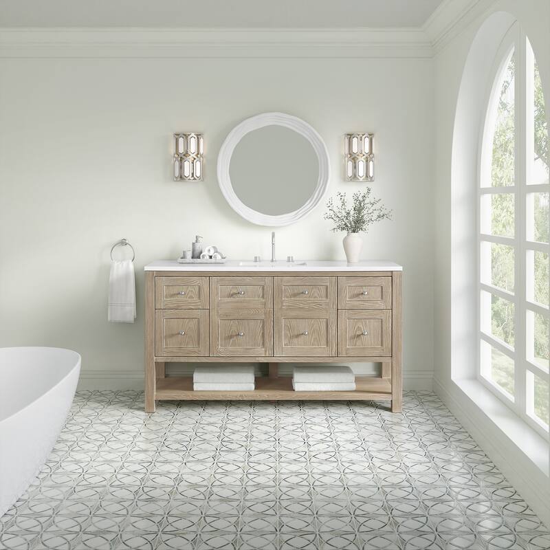 Breckenridge 60" Single Vanity, Whitewashed Oak - 60S