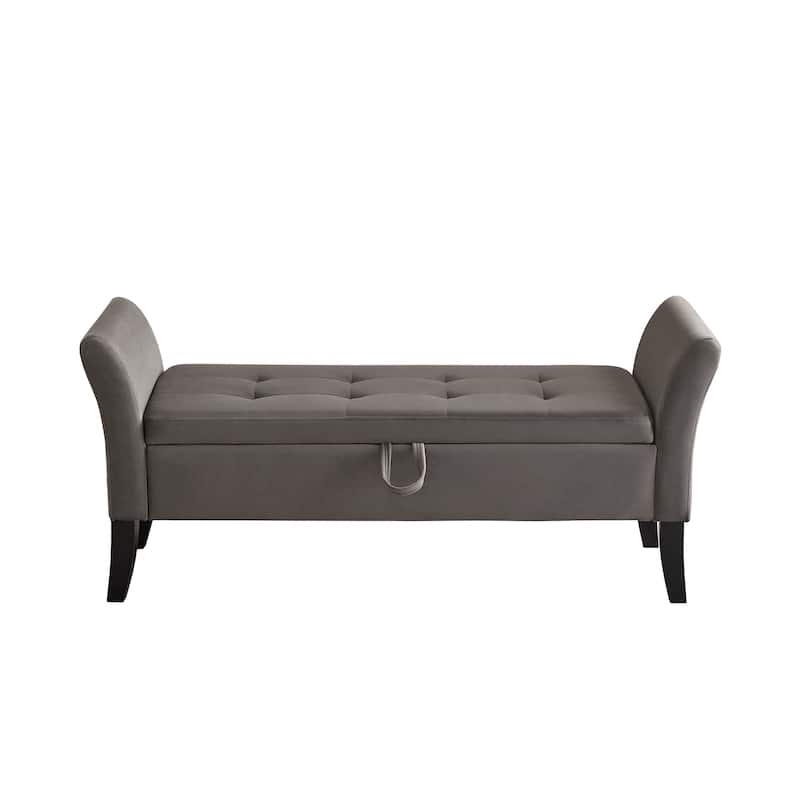 51.5" Bed Bench with Velvet Upholstery & Storage - Luxurious Bedroom Accent
