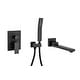 preview thumbnail 15 of 32, Modern Wall Mounted Bathtub Faucet with Hand Shower 180° Swivel Tub Filler Faucet Single Handle Contemporary Tub Faucet