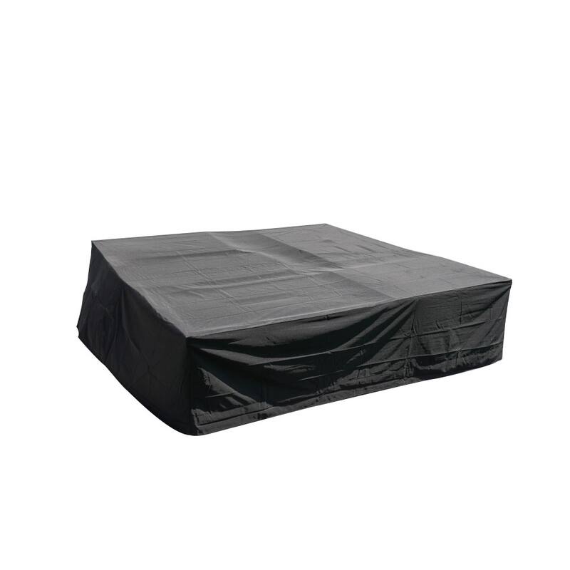 Large Square Waterproof Outdoor Dining and Sofa Set Rain Cover - Black