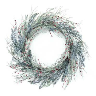 Pine Berry Artificial Christmas Wreath, 20.25-Inch, Unlit