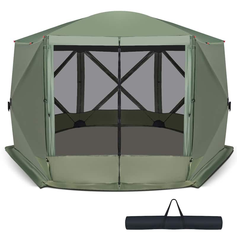 Pop Up Gazebo Portable Screen Tent Instant Canopy Shelter w/ Carry Bag - Grey