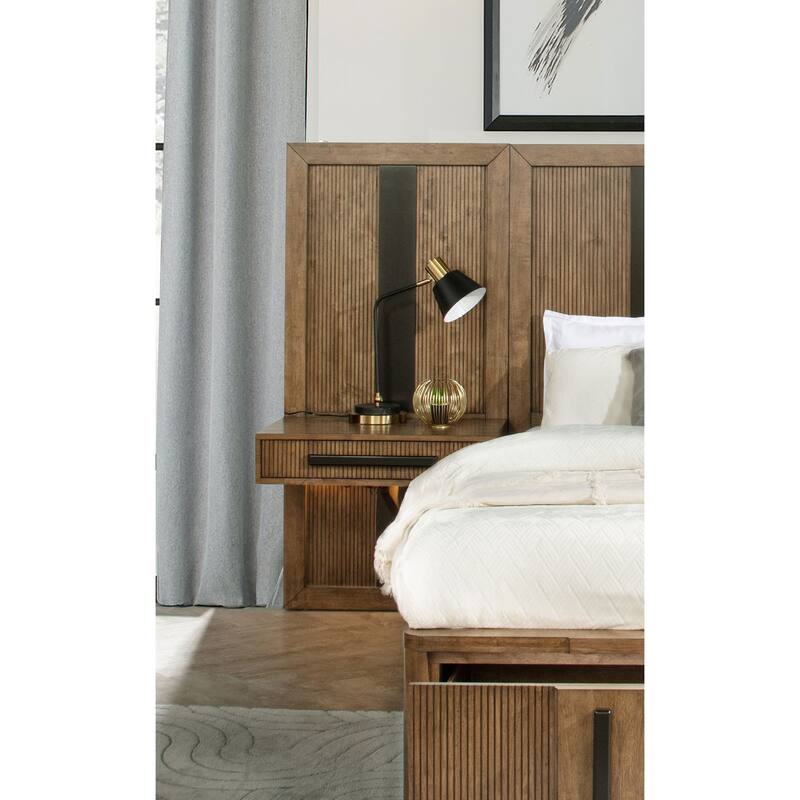 Terrace Wall Panel Storage Bed Ash Brown