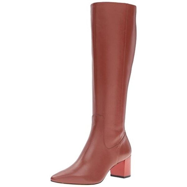 Calvin Klein Womens Nolina Knee-High Boots Cow Silk Pointed Toe