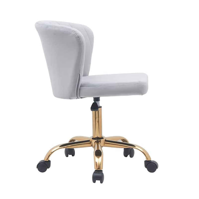 Porthos Home Rye Velvet Office Chair with Gold Chrome Legs