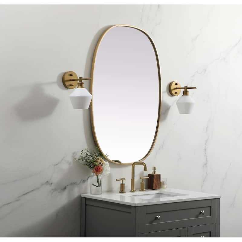 Indigo Home Metal Frame Oval Mirror 27x40 Inch