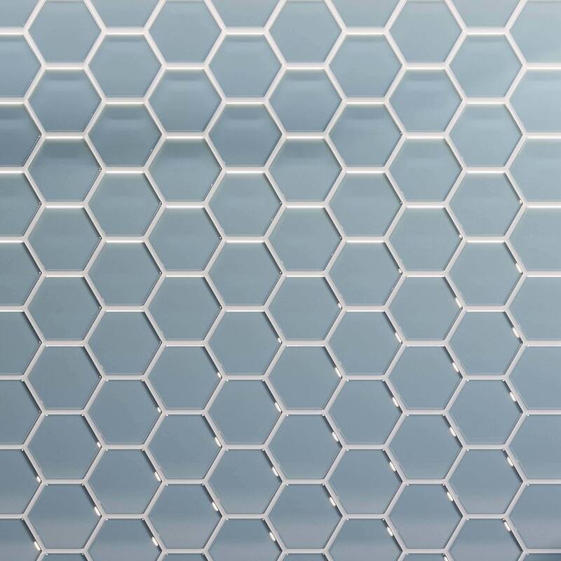 Cruz Bay Studio MKT2853 3" Beehive - 10" x 12" Geometric Wall Tile - - Aqua Blue Gloss