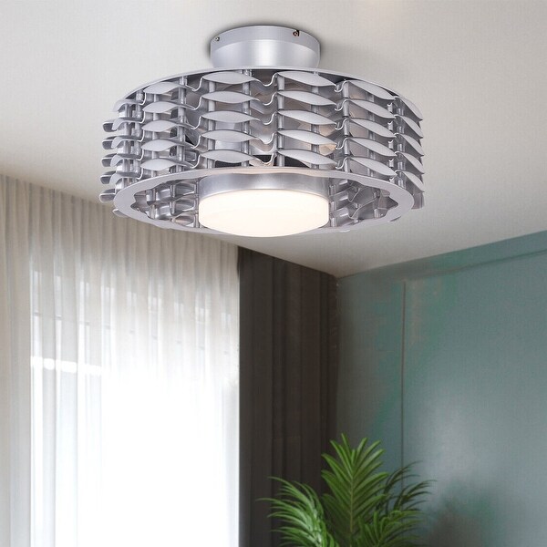 Bladeless Ceiling Fan LED Lamp Silver 3 Speed with Remote 22