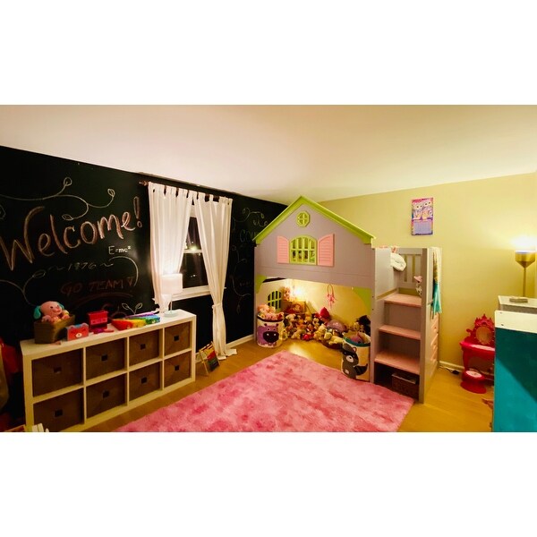 Donco Kids Twin Size Doll House Stair Step Loft
