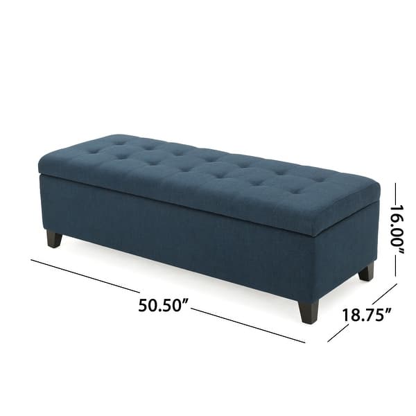 dimension image slide 6 of 9, Mission Tufted Fabric Storage Ottoman Bench by Christopher Knight Home