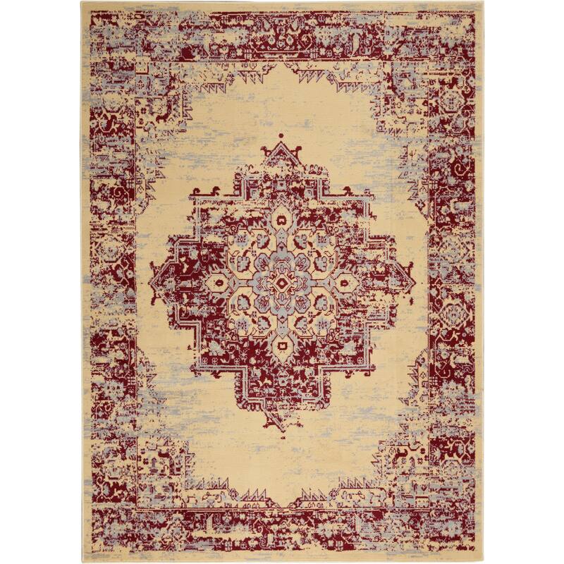 Nourison Grafix Distressed Vintage Medallion Area Rug