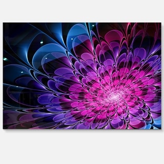 Fractal Purple Rose Flower - Floral Digital Art Glossy Metal Wall Art ...