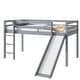 preview thumbnail 36 of 41, Twin Size Low Loft Bed with Slide, Ladder, Safety Guardrails, and Underbed Play and Storage Space for Boys Girls