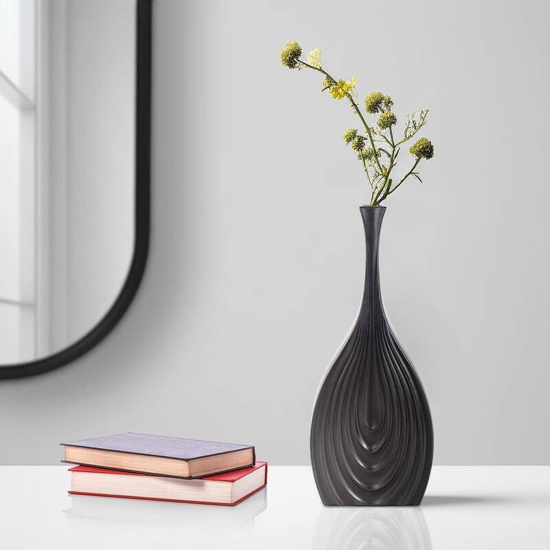 Allan Andrews Tapered Matte Black Ceramic Onion Vase Collection