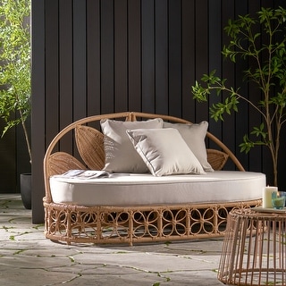 Shane Wicker Outdoor Daybed with Pillows by Christopher Knight Home