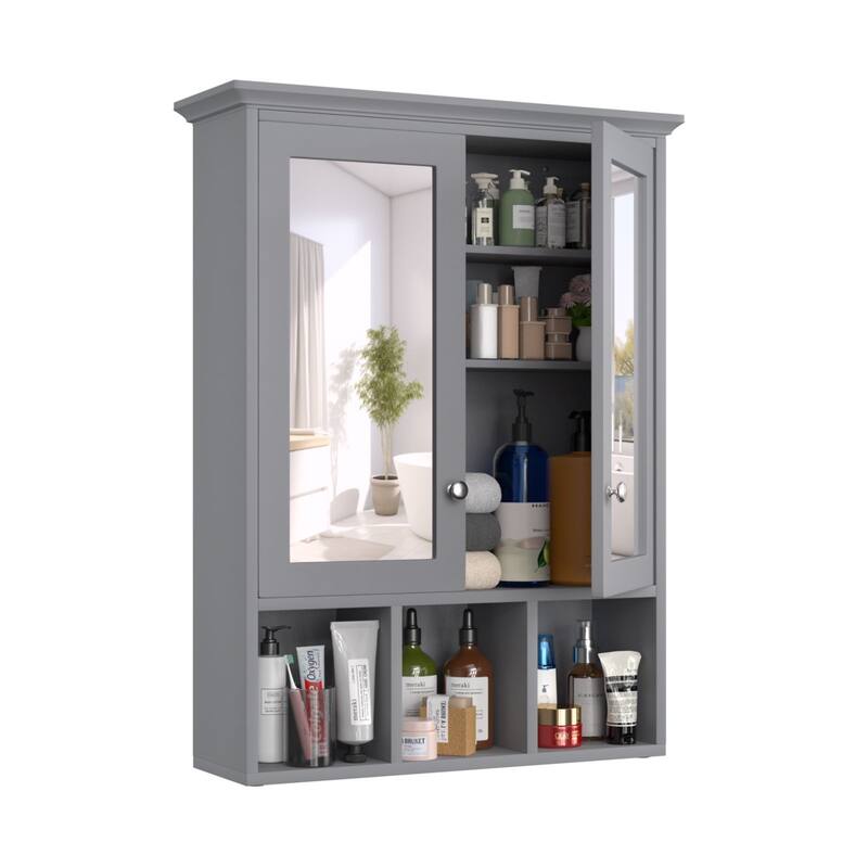 VEIKOUS Oversized Bathroom Medicine Cabinet Wall Mounted Storage with Mirrors