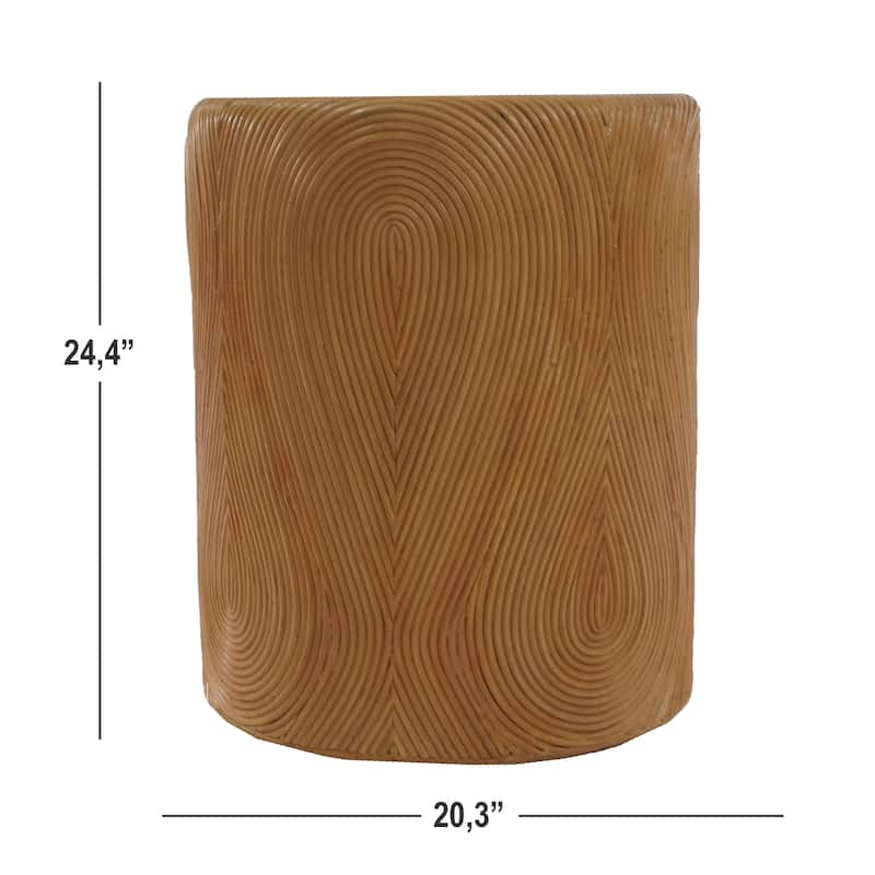 SAFAVIEH Couture Rhynne Round Rattan Accent Table - 20"W x 20"D x 24"H