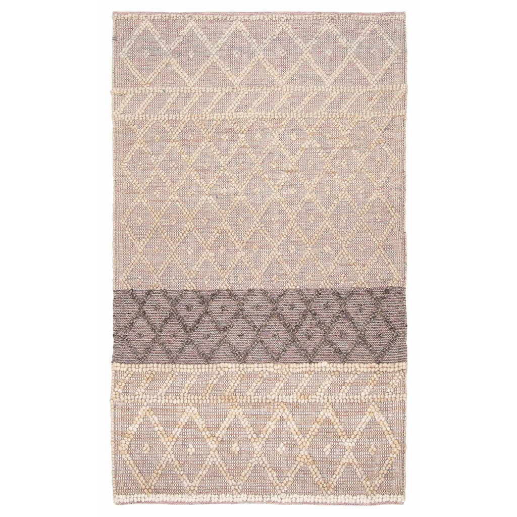 ECARPETGALLERY Braid weave Sienna Grey Wool Rug - 5'0 x 8'2