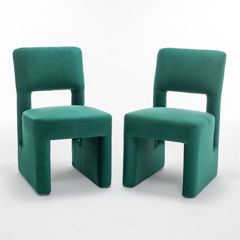 SEYNAR Modern Velvet Upholstered Armless Dining Chair Set of 4