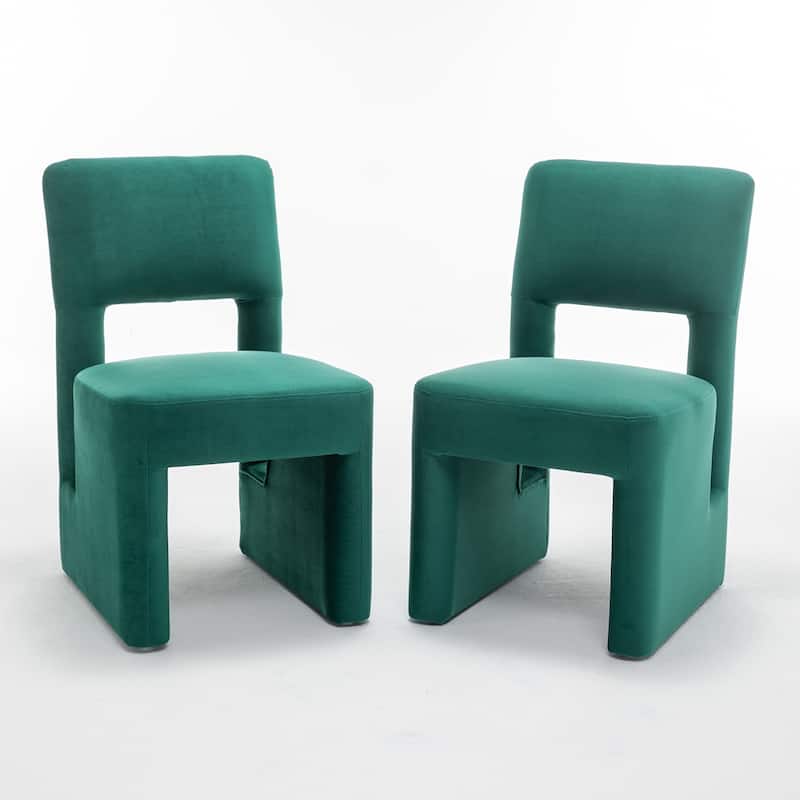 SEYNAR Modern Velvet Upholstered Armless Dining Chair Set of 6