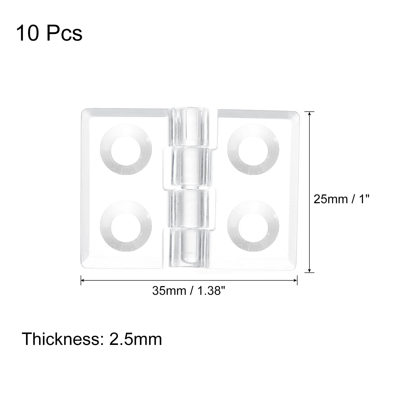 Acrylic Hinges Mini Hardware Folding Hinges with Mounting Hole Piano Hinges for Acrylic Case